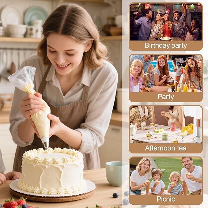 Cake Baking Decor Tool Set, 2025 New Russian Piping Tips, Durable Icing Nozzles for Cupcake Parties, Upgraded Pastry Tips for Home Baking, Reusable Baking Tools Set for Beginners