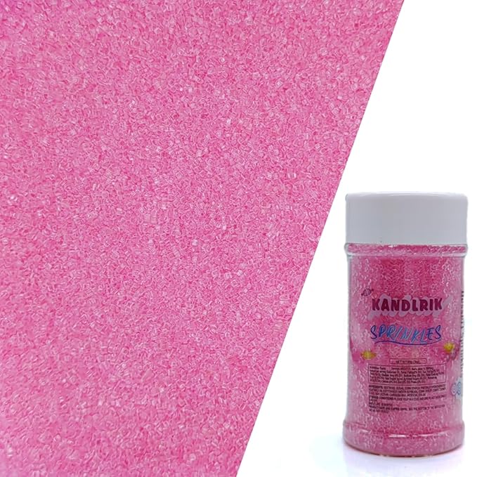 Edible Sanding Sugar Sprinkles for Cookie Decorating, Sugar Sprinkle Mix For Celebration Cakes, Cupcakes, Cookies, 3OZ (Pink)