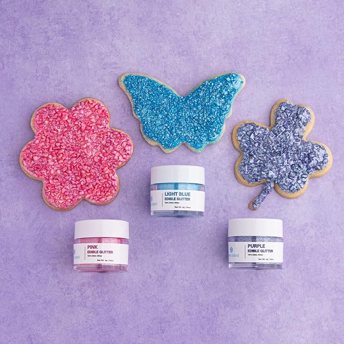 Sweets Indeed, Edible Glitter, Perfect for Drinks, Cocktails, Beverages & Cake Decorating, Dessert Cake Topper, Gift, 4 grams (Purple Edible Glitter)