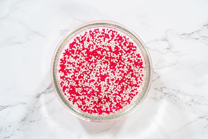 Bakerpan Sprinkles for Cake Decorating - 7 Ounces Pink and White Nonpareils Sprinkles - Edible Nonpareils for Cupcakes, Ice Cream, Cake Decorations (Made in USA)