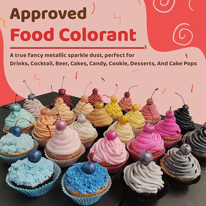 Blacksherbet Cotton Candy Pink Edible Glitter for Drinks 5 Grams | KOSHER Certified | Drink Glitter and Luster Dust for Cake, Cake Pops, Edible Glitter Cocktails Food, Cocktail glitter