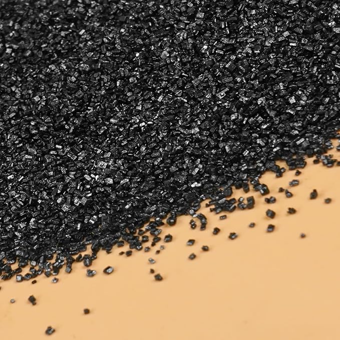 Edible Black Sprinkles, Sanding Sugar Rim Crystals, 150g, Black Sugar Sprinkles for Cake Decorating, Cocktail, Cookie, Cupcake Toppers Decoration, Halloween Christmas Supplies