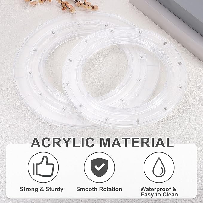 uxcell Acrylic Lazy Susan Turntable, 5.5 Inch Clear Turntable Organizer Ball Bearing 360 Degree Ring Rotating Tray for Spice Rack Table Cake Kitchen Pantry Decorating Bathrooms