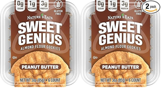 Almond Flour Cookies Peanut Butter, 6 Count (Pack of 2)