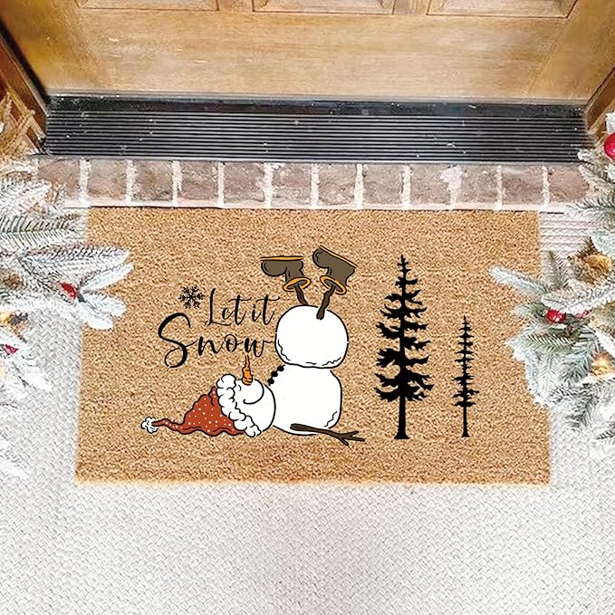 Christmas Stencils for Painting on Wood Signs, Reusable Essential Holiday Christmas Stencils for Door Mats Canvas Crafts Doormat Door Hanger (old10)