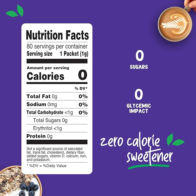 Pyure Organic Stevia Packets | Zero Calorie Sweetener for Coffee, and Baking | Granulated Stevia Sugar Substitute | Plant-Based, Keto, Diabetic & Paleo Friendly | USDA Organic, Non-GMO | 80 Packets