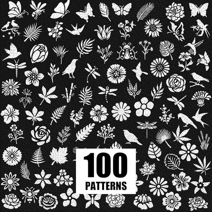 100Pcs Stencils for Painting, 3 Inch Reusable Small Stencil Flower Plant Animal DIY Craft for Rock, Walls, Canvas, Drawing, Art Scrapbook Home Decor.