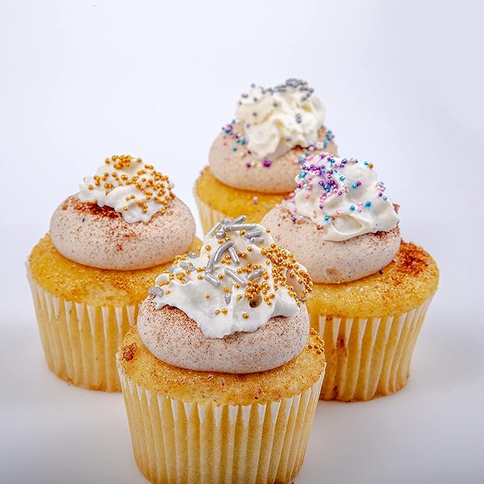 Bakerpan Gold Sprinkles Edible for Cupcakes, Gold Jimmies Sprinkles for Cake Decorating - 4.3 Ounces (Made in USA)
