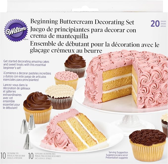 Wilton Beginning Buttercream Decorating Set, 20-Piece Cake Decorating Kit