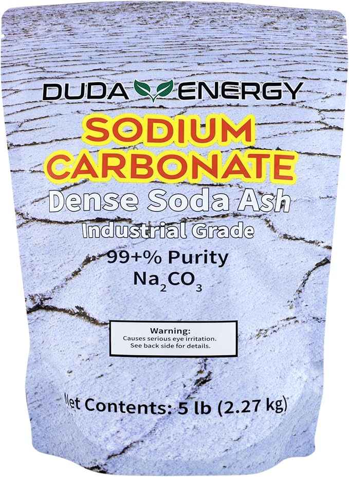 Duda Energy 5 lb Bag of Pure Sodium Carbonate Dense Soda Ash Na2CO3 pH Adjust Chemical Spa Pool Cleaning Dishwasher White