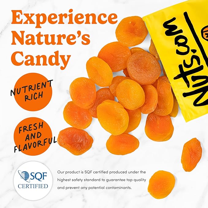 Roasted Cashews (Lightly Salted, 2lb) & Dried Apricots (No Sugar Added, 2lb) – Vegan, Gluten-Free Snacks – Rich in Fiber, Protein & Potassium – Perfect for On-the-Go, Office, & Home Snacking