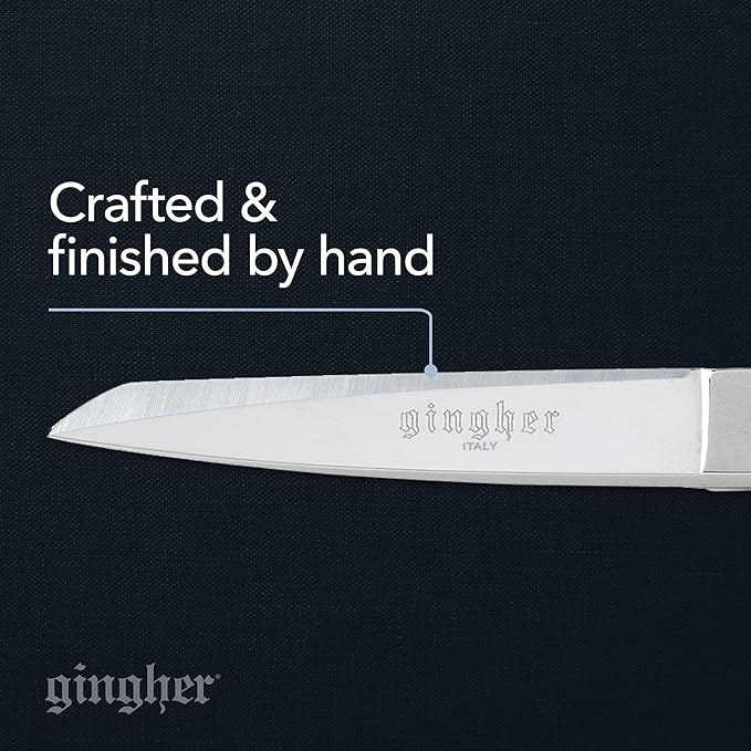 Gingher Dressmaker's Fabric Scissors, 8" Stainless Steel Shears, Sharp Knife Edge Steel Sewing Shears with Protective Sheath for Fabric Cutting and Tailoring