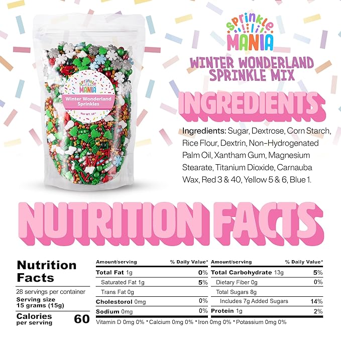 Sprinklemania Decorative Sprinkles (16, Winter Wonderland)