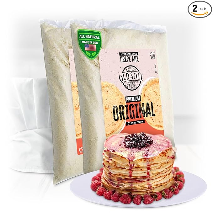 OldSoul Professional Crepe Mix | Original Dough Mix | Classic Flavour | 10 Lbs | 72 Crepes (10 Lbs, Gluten Free)