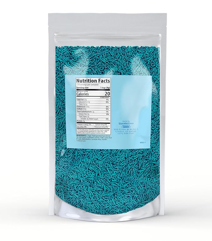 Unpretentious Blue Jimmies Sprinkles (1.5 lb), Perfect for Festivities, Clear Resealable Container, Dessert Decorating