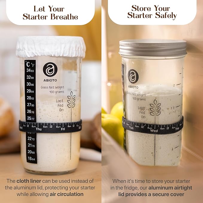 Sourdough Bread Baking Supplies and Starter Kit - Ultimate Bread Making and Sourdough Starter Kit with Proofing Baskets, Sourdough Jar, Bread Lame, Scrapers and Danish Whisk