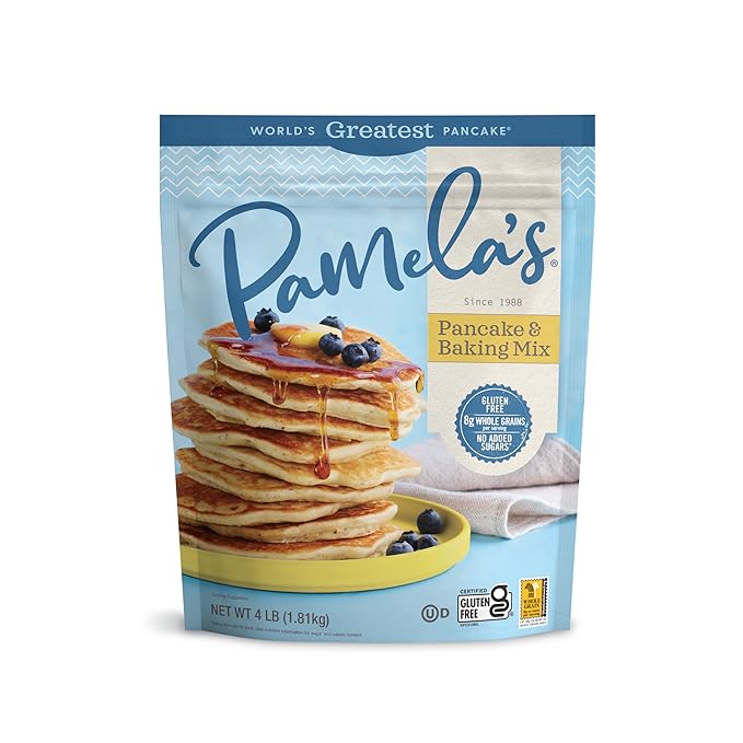 Pamela's Gluten Free Baking and Pancake Mix, Waffles, Cake & Cookies Too, 4-Pound Bag (Pack of 1)