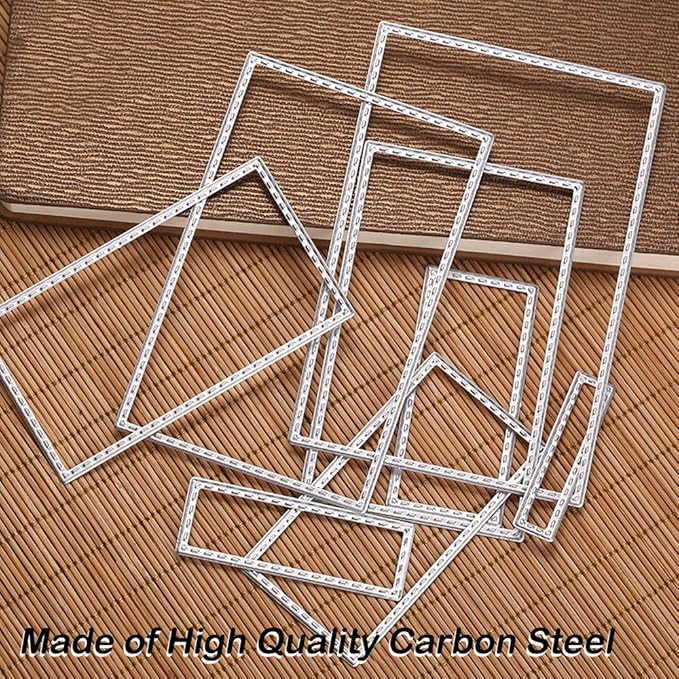 3 Different Shapes of Cutting Dies Stencil Metal Template Molds (Rectangle, Circle & Octagon), DaKuan 24 Pieces Embossing Tools for Scrapbook, Album Paper DIY Crafts, Card Making
