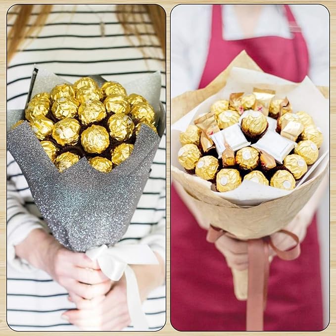 200 Pack 3.15x3.15 inch Golden Chocolate Wrappers Aluminium Foil Square Sweets Lolly Paper Wrapping for DIY Food Candy Packaging Decoration Party Favor Wedding Birthday Accessories