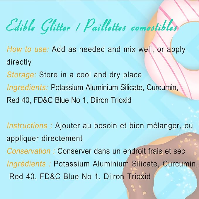 Edible Glitter Spray - 22g Edible Luster Dust Metallic Food Grade Glitter for Drinks, Cake Decorating, Baking - Edible Food Coloring Powder Shimmer Glitter for Cocktail, Icing, Candy (Purple)