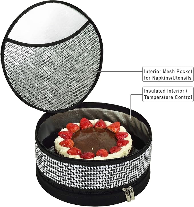 Picnic at Ascot Original Pie and Cake Carrier 12" Diameter- Designed & Quality Approved in the USA