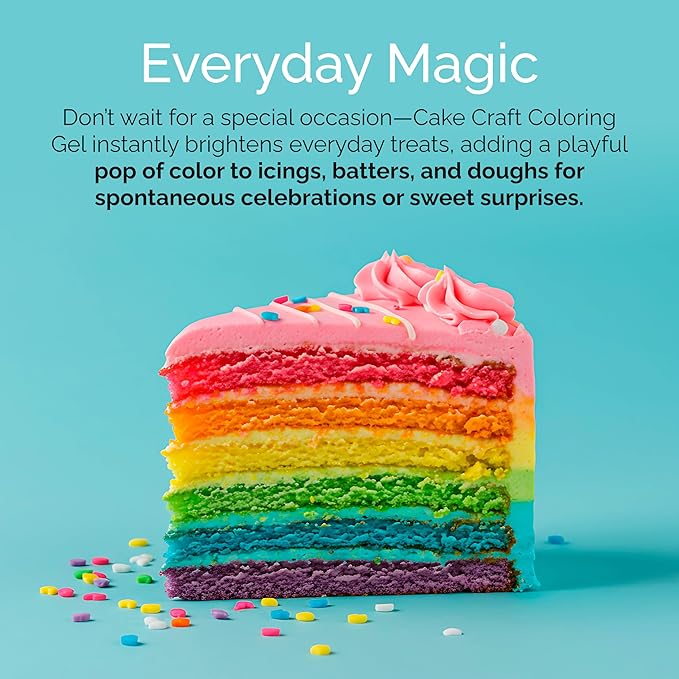 Cake Craft Coloring Gel Kit– 12 Vibrant Colors | Edible Food Coloring for Icing, Fondant, Cake Batter, Cookies & More | Concentrated Formula