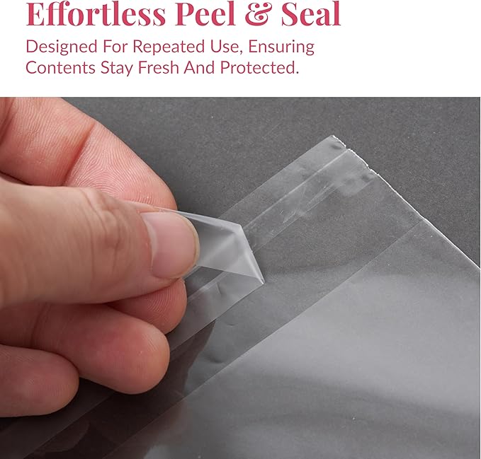 Prestee Self Sealing Clear Cellophane Bags - 200 Pack Clear Plastic Bags for Packaging, Treats, Gifts and Cookie Bags - Self-Sealing with Twist-Tie Closure - Polypropylene Sealable 3x4 Inches