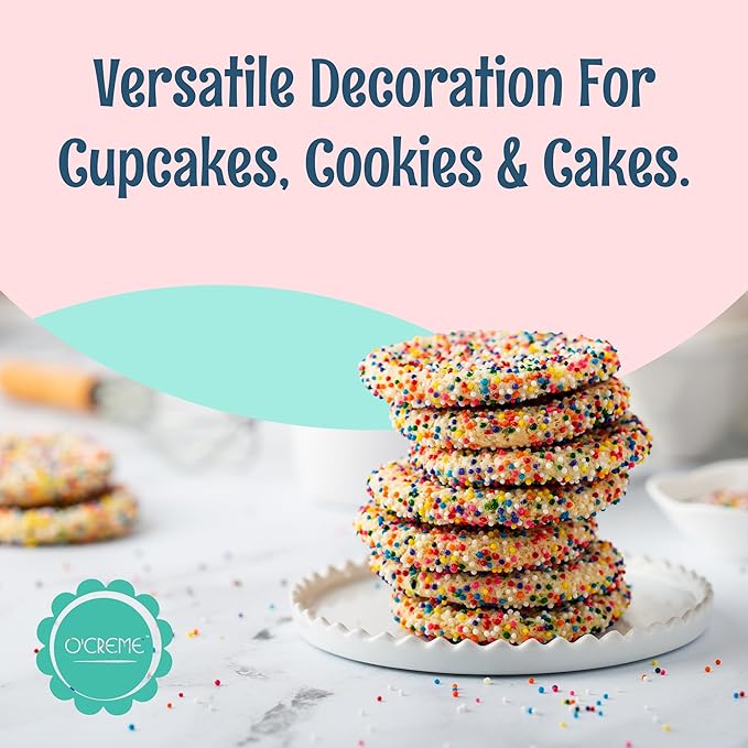 O’Creme Nonpareils Sprinkles – 4oz Pink Non Pareil Sprinkles – Colorful Sprinkles for Cake Decorating – Kosher Sprinkles for Ice Cream, Cookies, Cupcakes, Baked Goods