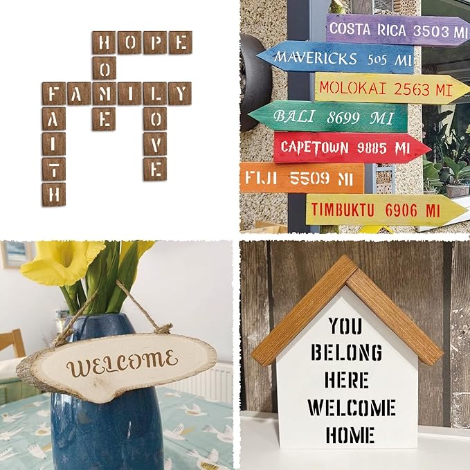 1/2 Letter Stencils for Painting on Scrapbook Journal Wood Small Number Template Paint Stencils on Art Craft Canvas Wall Fabric Rock (letter14)
