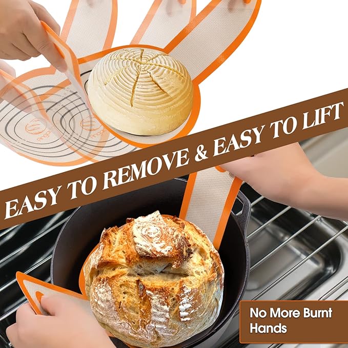 Sourdough Starter Kit, Sourdough Bread Baking Supplies,40oz Sourdough Starter Jar, 9" Round & 10"Oval Rattan Banneton Bread Proofing Baskets Set, Bread baking tools,Silicone bread Sling