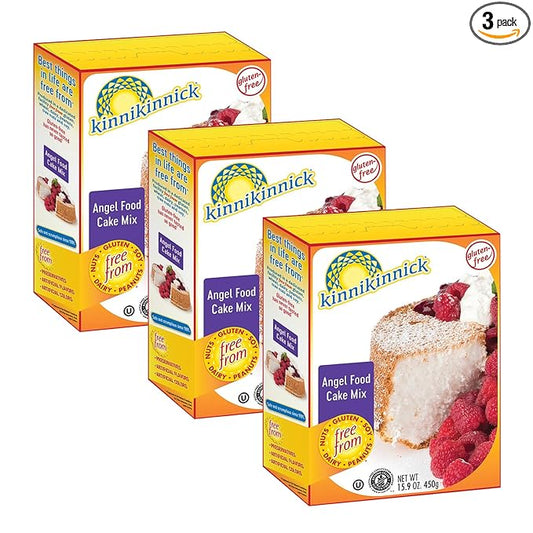 Kinnikinnick - Angel Food Cake Mix - Gluten Free, Allergy Friendly Cake Mix - 15.9 oz. Boxes - 3 Pack