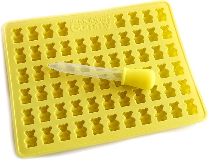 CLASSIC size GUMMY BEAR Candy Molds by The Modern Gummy; 2 Trays and 1 Dropper; SILICONE; Used to shape Jelly, Gelatin, Chocolate, Ice, Soap, Candy