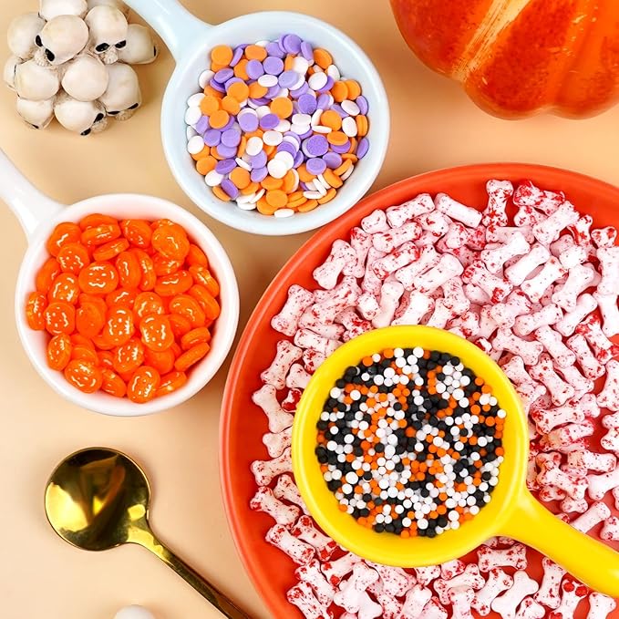 Dazzjoy Halloween Pumpkin Sprinkles, 150g/5.29oz, Edible Orange Sprinkles for Cake Decorating, Edible Cake Decoration & Cupcake Topper