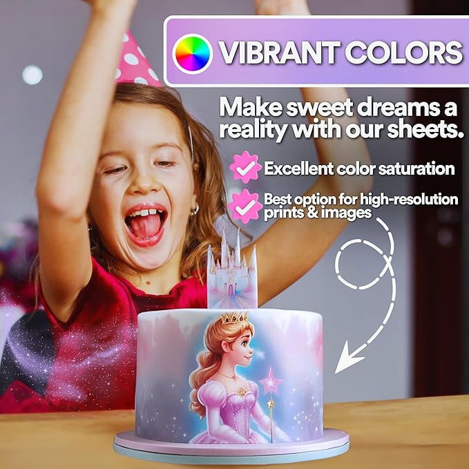paper2eat Frosting Sheets Premium 8.5“ x 11“ - 3 Count - White Edible Icing Sheets - Kosher Certified