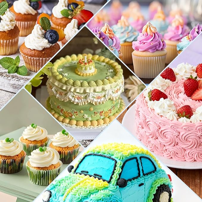 9Pcs Stainless Steel Piping Tips Set, French Star Tube Frosting Nozzle, Open Icing Tips, Cake Decorating tips for Cupcakes, Cookies, Cakes (Small Size)