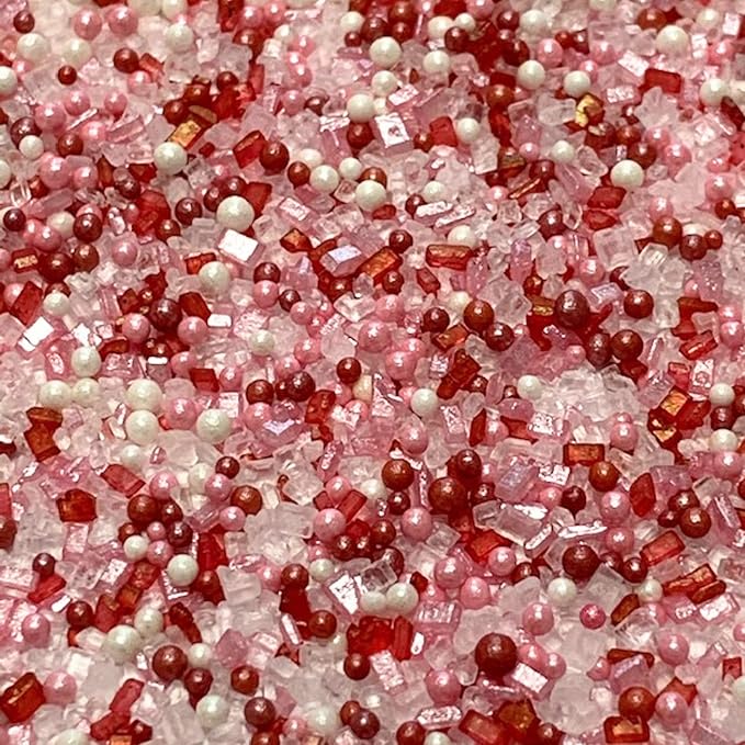 COOL MOM SPRINKLES Valentines Day Sprinkles (4 oz.) – Sprinkles for Decorating Cakes, Cupcakes, Cookies & Desserts – Mixed in the USA/Gluten-Free (Sugar & Nonpareils)
