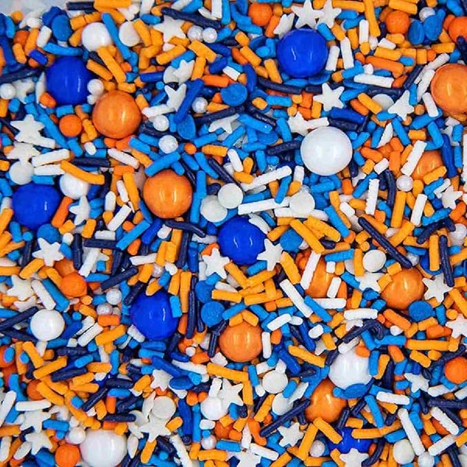 Sprinkles for Cake Decorating Edible Cake Decorations Fancy Orange Sprinkles & Blue Sprinkle for Cupcake Decorations Ice Cream Toppings, Cake Decorations Edible Cake Sprinkle for Cupcake Decorating