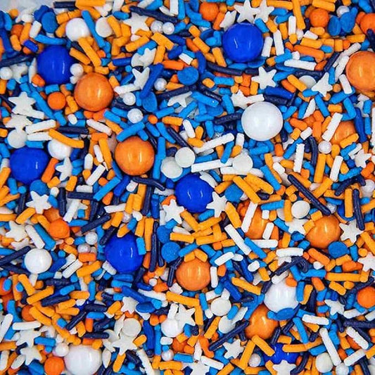 Sprinkles for Cake Decorating Edible Cake Decorations Fancy Orange Sprinkles & Blue Sprinkle for Cupcake Decorations Ice Cream Toppings, Cake Decorations Edible Cake Sprinkle for Cupcake Decorating
