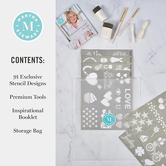 Martha Stewart 15 Pc Stencil Kit, Celebration