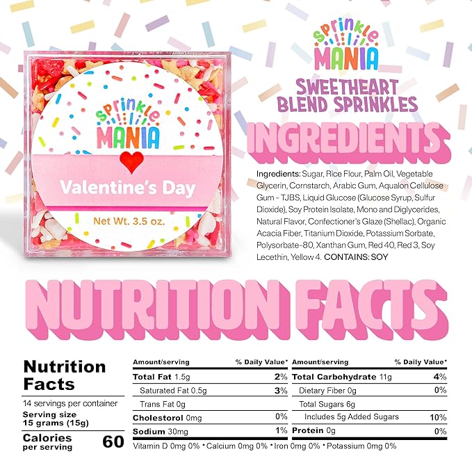 Cupid’s Favorite Valentines Sprinkles Edible - Pink Hearts, Pretty Stars & White Pearls Make These Edible Valentines Sprinkles Perfect for Cooking, Baking & Decorating (V-Day Blend)