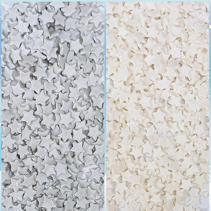 Confect Christmas Sprinkles | Frozen Sprinkles for Baking & Cake Decorative | Christmas jimmies sprinkles |stars Sprinkles Pack of 5 sprinkles -Blue, White, Gold and silver color sprinkles| Dessert Decorating - Frozen Sprinkles Toppings -5 Oz