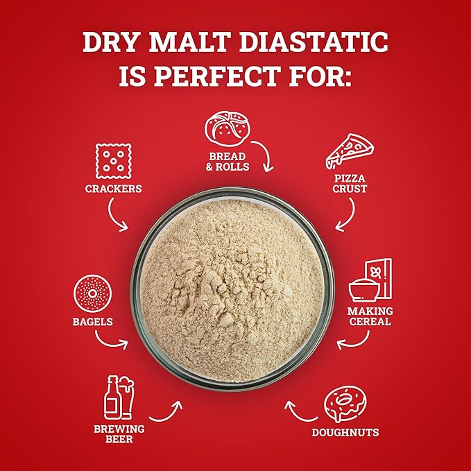 Hoosier Hill Farm Dry Malt (Diastatic) Baking Powder, 1.5LB (Pack of 1)