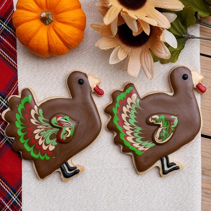 Thanksgiving Turkey Cookie Cutter Set, 2 Piece, 4.5", 2.9" Tall, Premium Food-Grade Stainless Steel, Dishwasher Safe