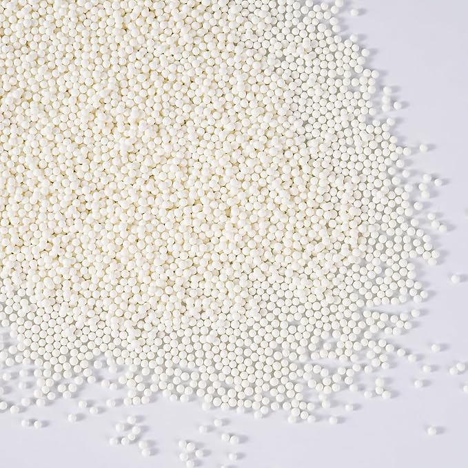 White Nonpareils Sprinkles, Edible 2mm Pearl, White Sprinkles for Cake Decorating, Cake Pops, Cupcakes, Cookies, Macaron, and Ice Cream(120g/4.23oz)