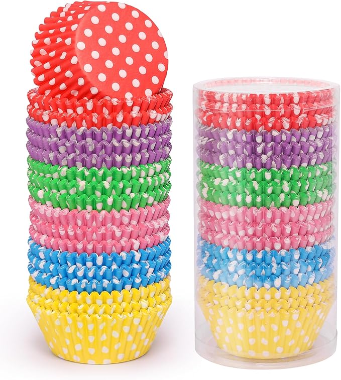 Standard Cupcake Liners 450 Count, Cute Polka Dots Paper Baking Cups Food Grade Disposable Cupcake Wrappers