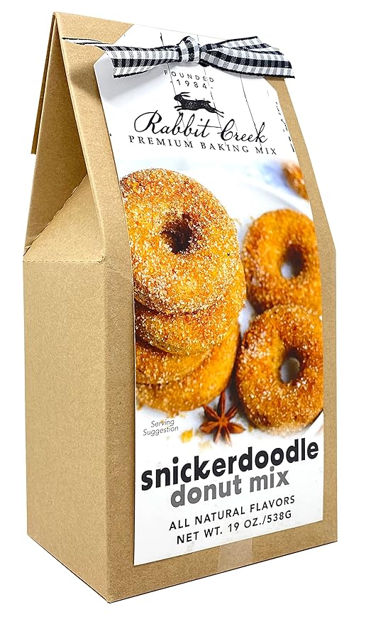 Rabbit Creek Snickerdoodle Donuts Mix – With Dusting Sugar Included – Baked Donuts, Not Fried – Donut Baking Mix