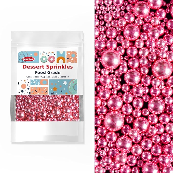 Rose Gold Pearl Sprinkles, Baking Sugar Sprinkles for Cake Decorating, 150g/5.29oz, Mix Size, Cake Decorations, Cupcake, Cookie, Foodgrade Topper, Wedding Party, Christmas Supplies
