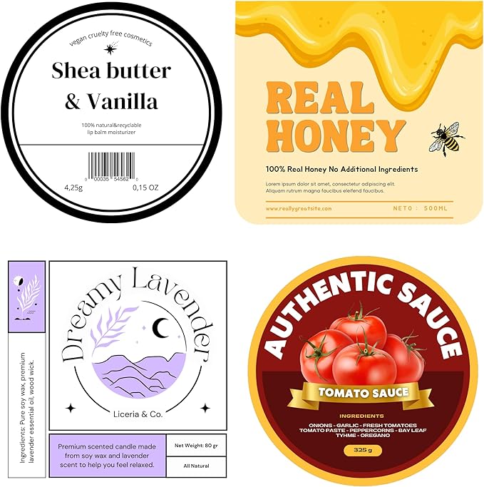 Custom Labels | Waterproof Stickers | Set 20-1000 | 2 inch to 12 inch | Small to Large Personalized Sticker Business Logo Sticker | Product Labels for Small Business
