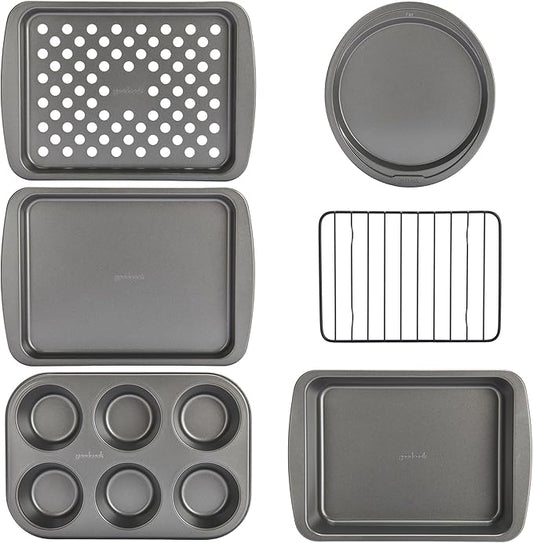 GoodCook Everyday Nonstick Toaster Oven 6pc Set, Gray