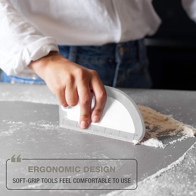 Breadsmart Artisan Bread Whisk and Bench Scraper Duo - Essential Dough Mixer Tools - Sourdough Bread Baking Supplies